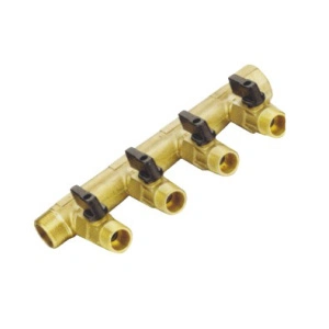 Hot Selling Brass Liner Manifold with Ball Valve Black Handle